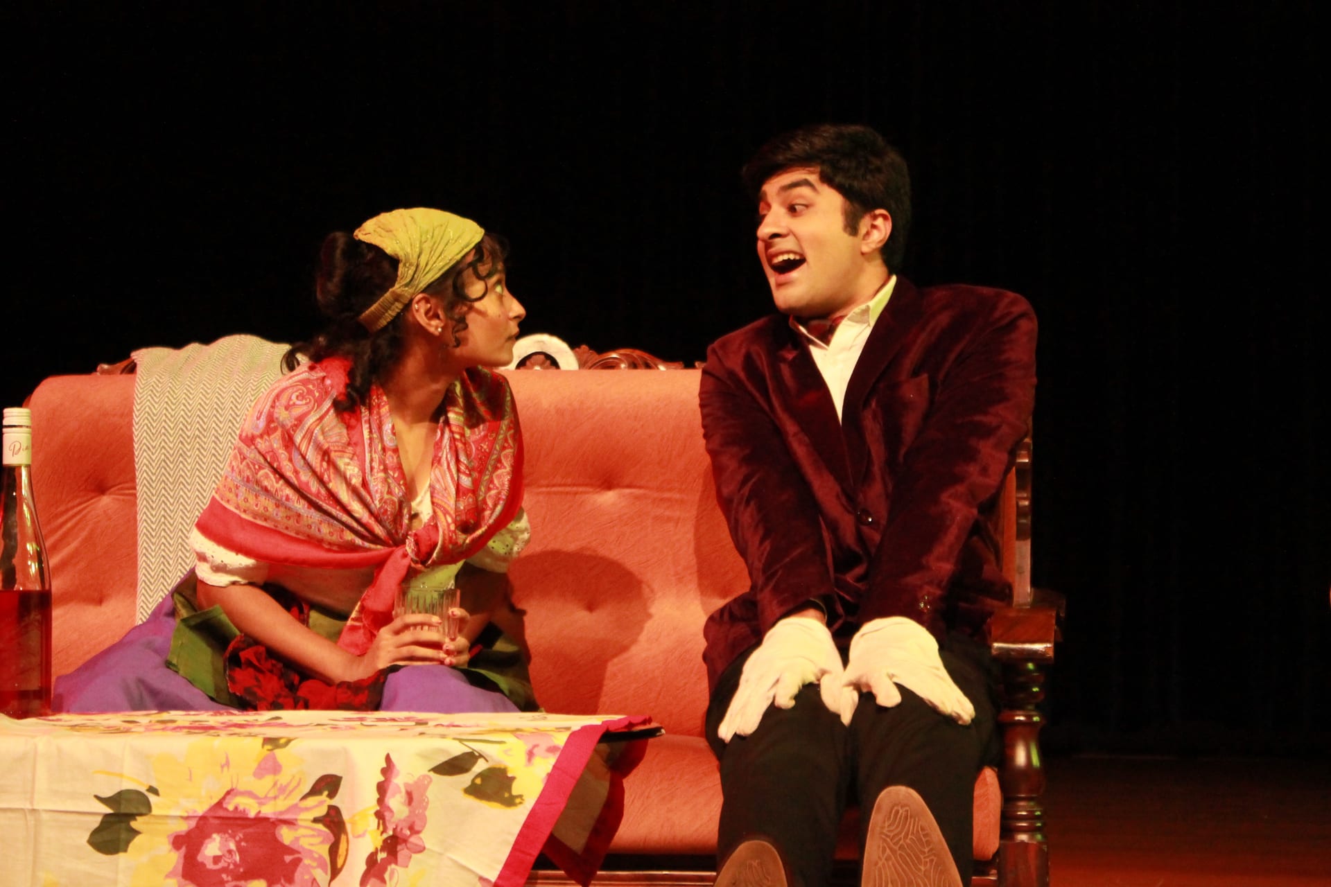 Scene from The Proposal: a couple on the sofa