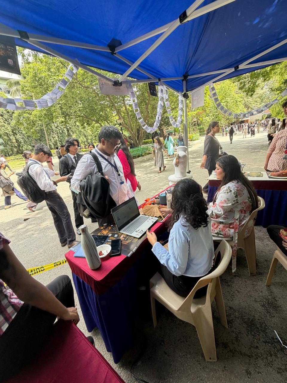 The laptop at the stand, where seats could be booked on the spot.